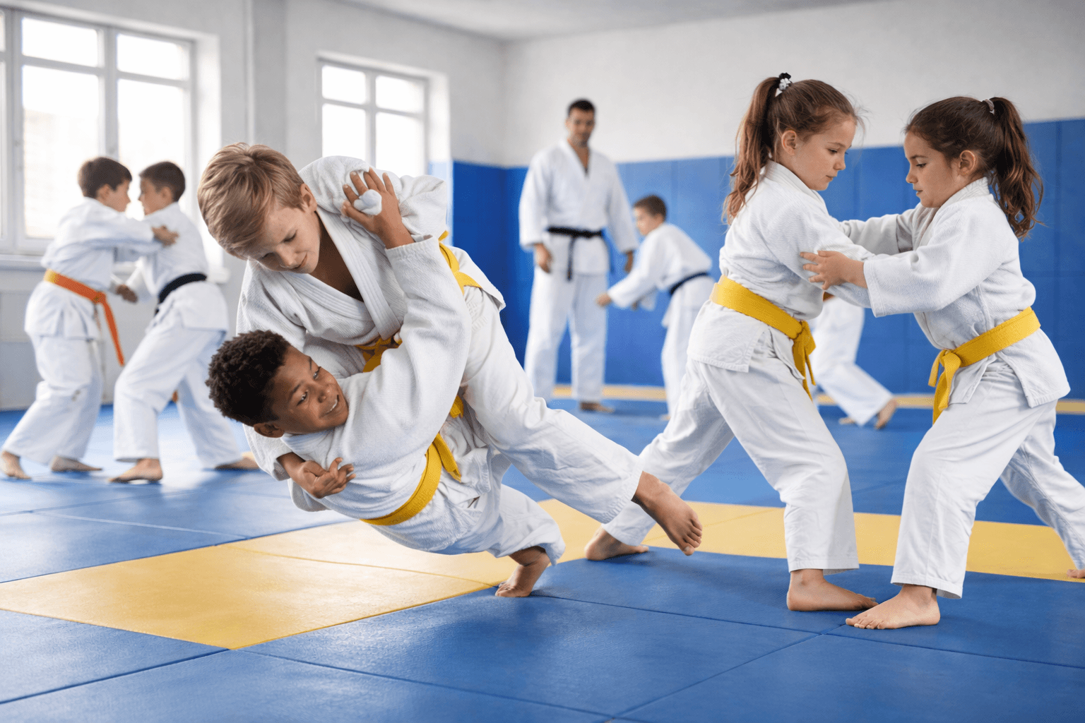 Kinder beim Training in der Sportschule Senshu Berlin